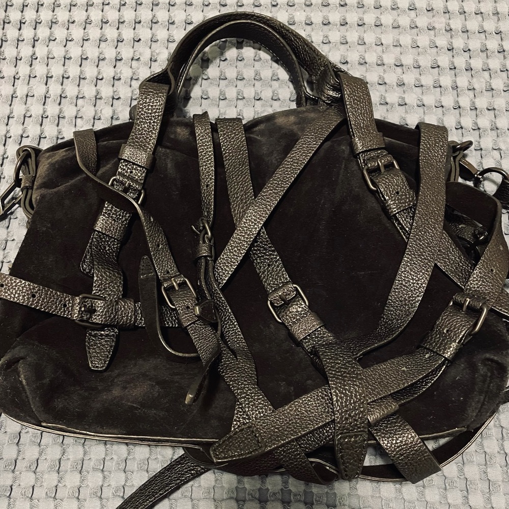 Alexander Wang Black Suede Kirsten Satchel